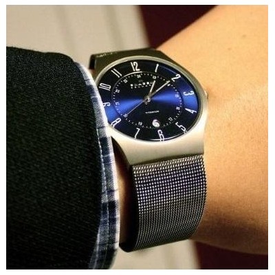 Orologio da uomo in acciaio slim line blue Skagen 233XLTTN -Italianfashionglam