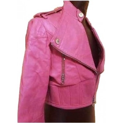 Chiodo fashion D'Arienzo da donna in pelle fuxia GIUD 001Italianfashionglam