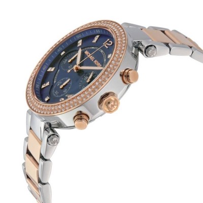 Cronografo glamour donna Michael Kors Parker blu MK6141 Italianfashionglam