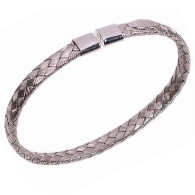 Bracciale a manetta uomo in argento a treccia BRU 017 Italianfashionglam1