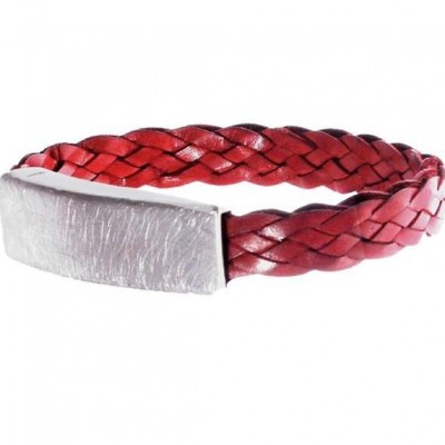 Bracciale glamour da uomo in argento e pelle BRU 024 Italianfashionglam1