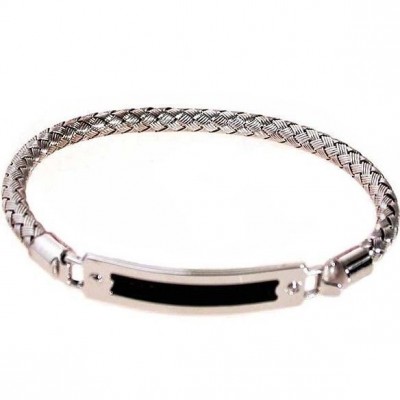 Bracciale luxury da uomo in argento rodiato e carbonio - Italianfashionglam 2