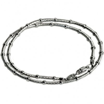 Collana chic uomo a filo e anellini in argento COU 002 Italianfashionglam 3