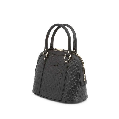 Gucci borsa a mano chic in pelle nera Guccissima - Italianfashionglam