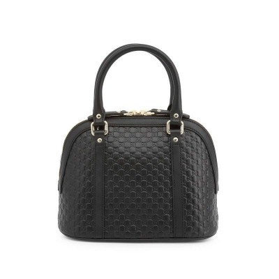 Gucci borsa a mano chic in pelle nera Guccissima - Italianfashionglam