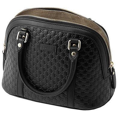 Gucci borsa a mano chic in pelle nera Guccissima - Italianfashionglam