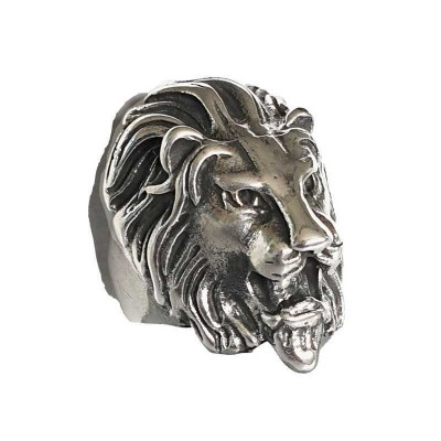 Anello uomo vintage fatto a mano in argento Lion - Italianfashionglam