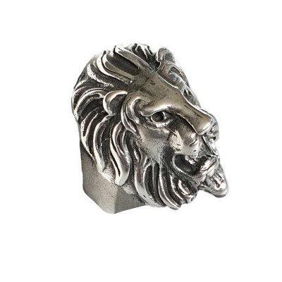 Anello uomo vintage fatto a mano in argento Lion - Italianfashionglam