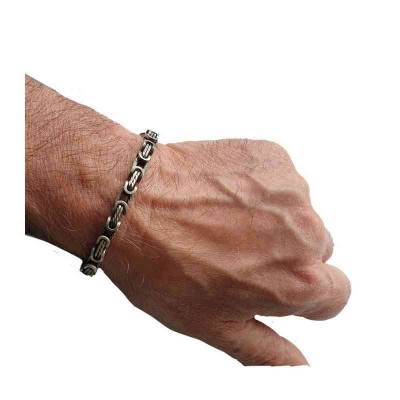 Bracciale fashion uomo in argento a maglia mista - Italianfashionglam 1