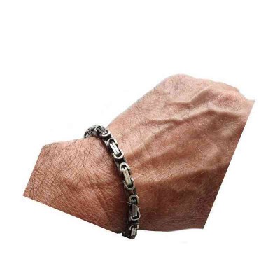 Bracciale vintage uomo in argento antico a filo quadro - Italianfashionglam 2