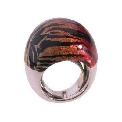 Anello chic da donna artigianale in argento tigrato-Italianfashionglam