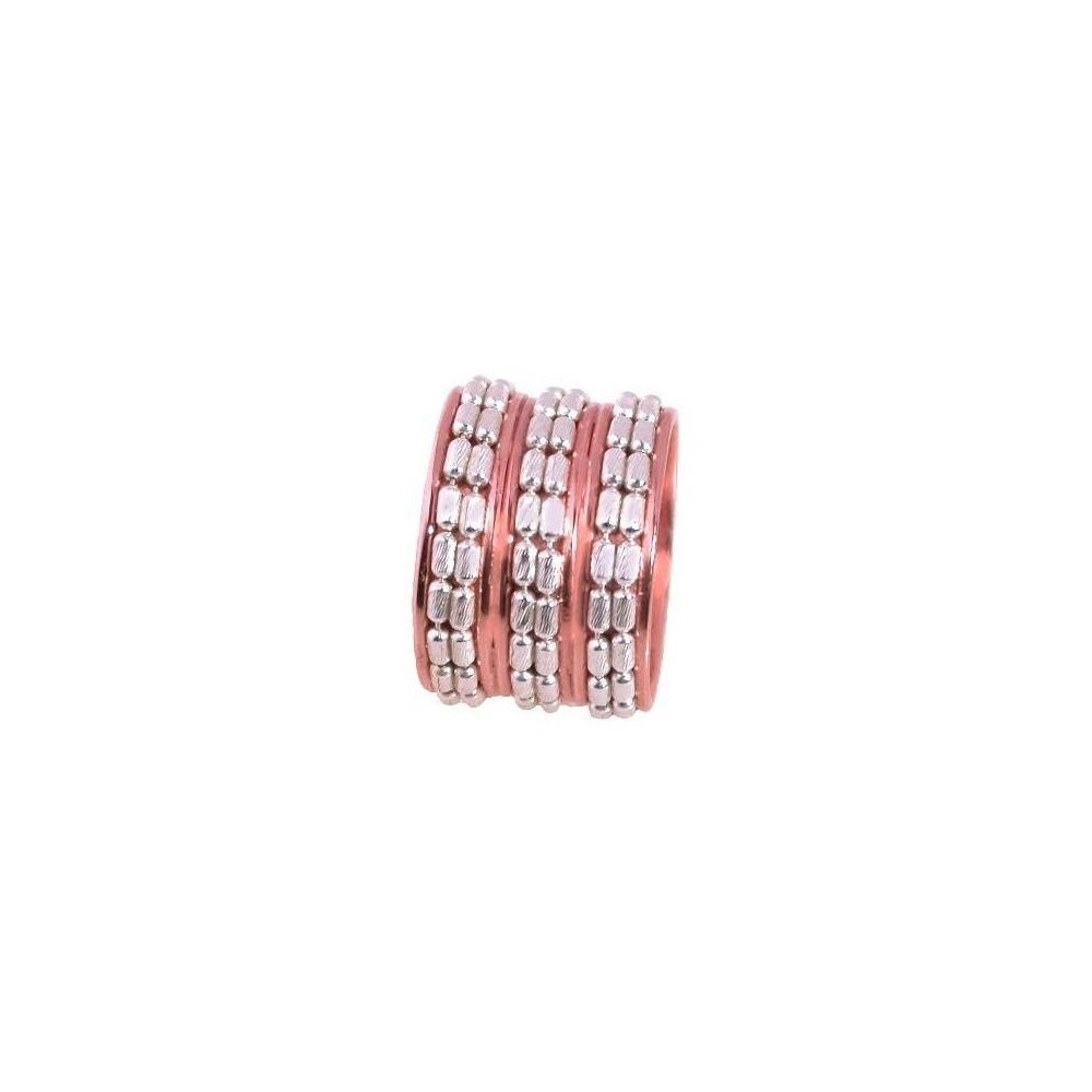 Anello chic da donna fasce e catene in argento e rodio-Italianfashionglam Anello chic da donna fasce e catene in argento e rodio-Italianfashionglam