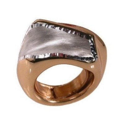 Anello glam donna artigianale in argento dorato satinato-Italianfashionglam