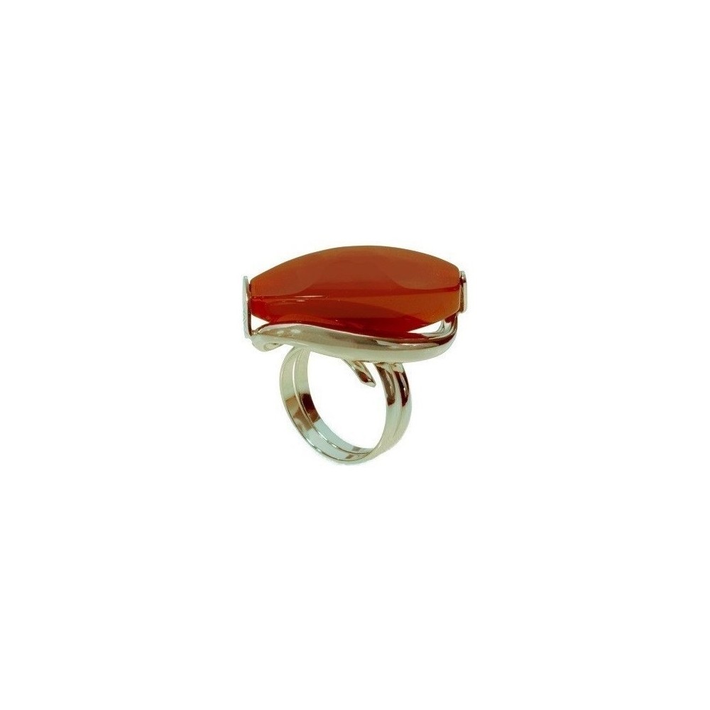 Anello da donna in argento con pietra corniola rossa-Italianfashionglam Anello da donna in argento con pietra corniola rossa-Italianfashionglam