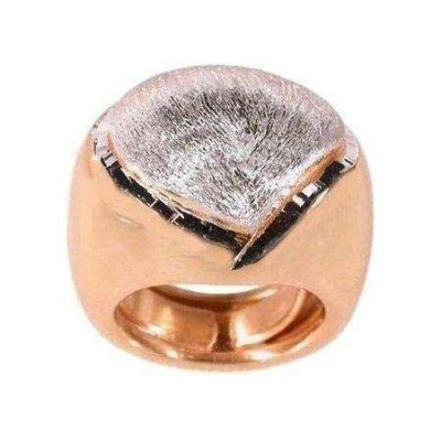 Anello luxury da donna in argento dorato e satinato-Italianfashionglam