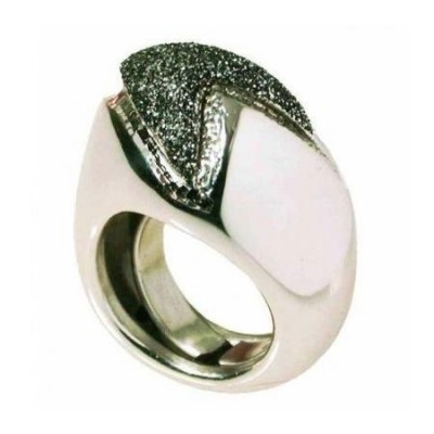 Anello elegante donna in argento rodiato e smaltato AN 018 Italianfashionglam