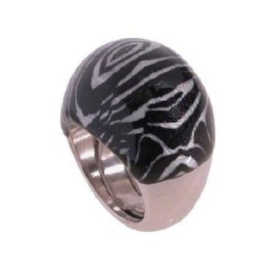 Anello donna in argento smaltato a zebra An 019 Italianfashionglam- 1