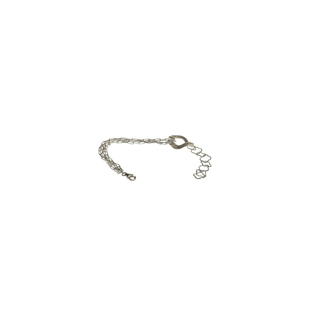 Bracciale trendy da donnaa catenelle d'argento satinato-Italianfashionglam- Bracciale trendy da donnaa catenelle d'argento satinato-Italianfashionglam-
