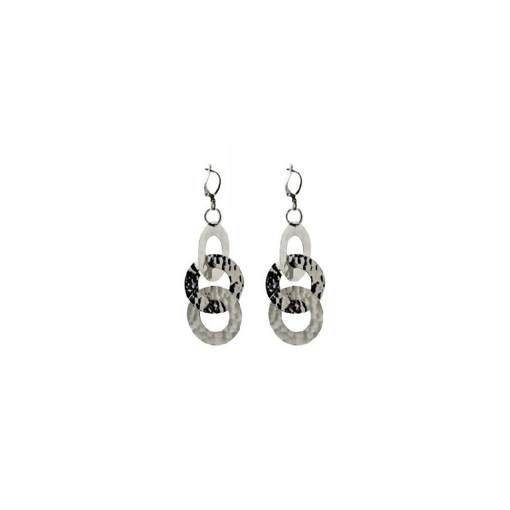 Orecchini glamour donna a cerchi in argento cesellato Italianfashionglam Orecchini glamour donna a cerchi in argento cesellato Italianfashionglam
