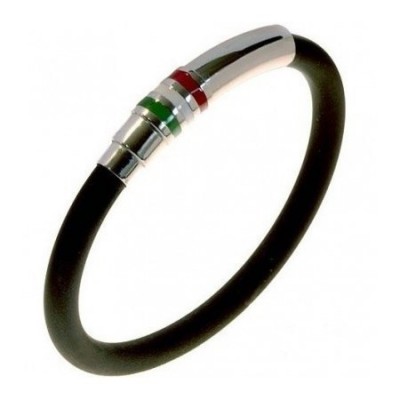 Bracciale trendy da uomo in caucciù e argento BRU 008 Italianfashionglam