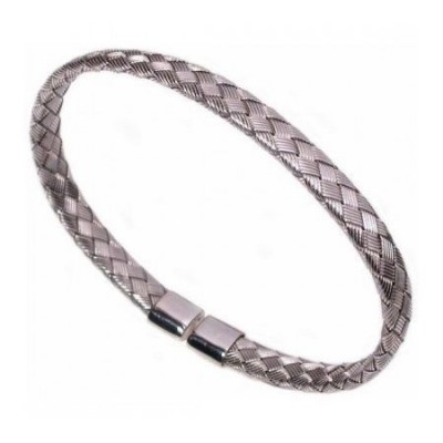 Bracciale a manetta uomo in argento a treccia BRU 017 Italianfashionglam