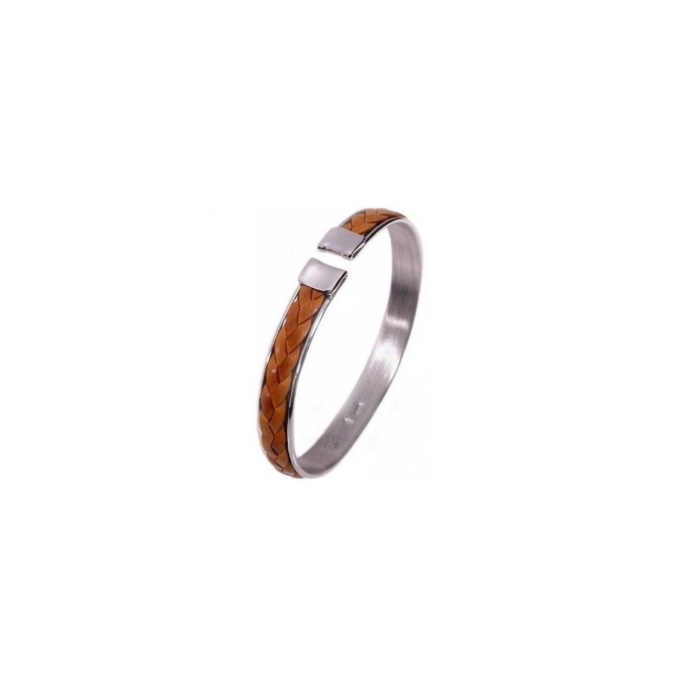 Bracciale a manetta da uomo in argento e pelle BRU 020 Italianfashionglam Bracciale a manetta da uomo in argento e pelle BRU 020 Italianfashionglam