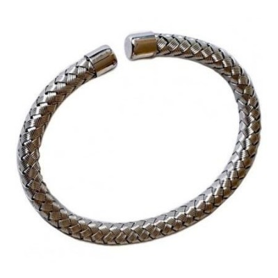 Bracciale fashion da uomo in argento lamine intrecciate- Italianfashionglam