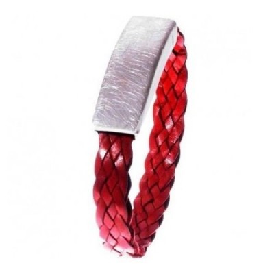 Bracciale glamour da uomo in argento e pelle BRU 024 Italianfashionglam