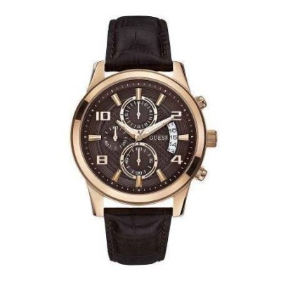 Guess Exec cronografo deluxe uomo gold rose W0076G4 - Italianfashionglam