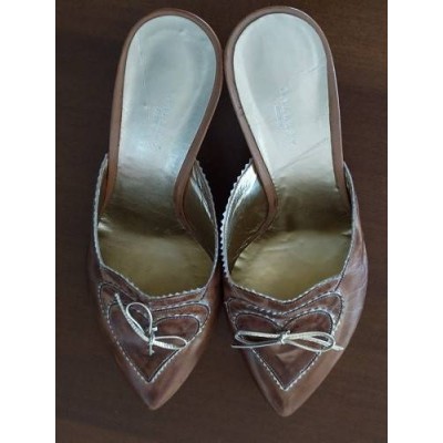 Gallery - Sabot da donna in vera pelle con tacco Italianfashionglam