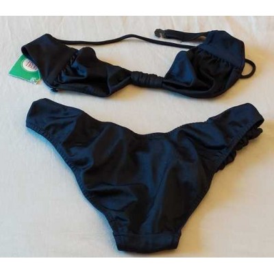 Il bikini fashion in lycra di color nero. Collezione Panay La Perla - Made in Italy