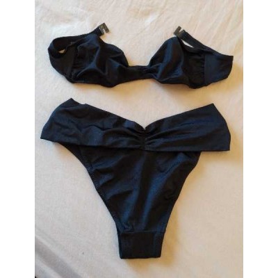 Silvy Tricot bikini in lycra color nero CBD 023 Italianfashionglam