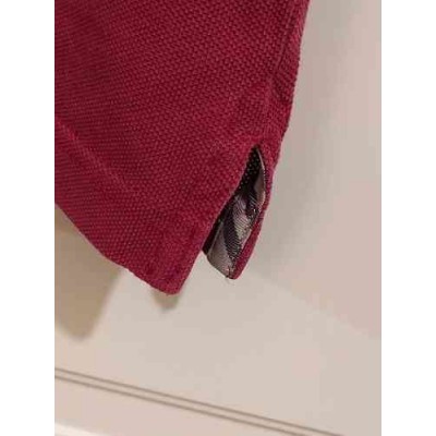 Burberry - Polo glamour da uomo in cotone rosso - Italianfashionglam