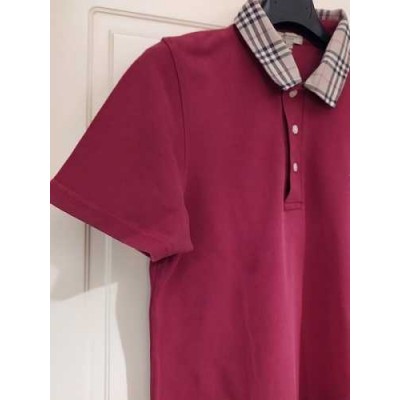 Burberry - Polo glamour da uomo in cotone rosso - Italianfashionglam