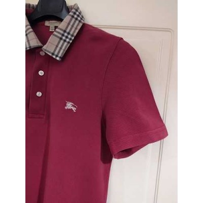 Burberry - Polo glamour da uomo in cotone rosso - Italianfashionglam