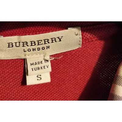 Burberry - Polo glamour da uomo in cotone rosso - Italianfashionglam