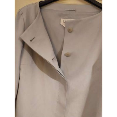 MaxMara giacca glam donna in cotone seta celeste - Italianfashionglam