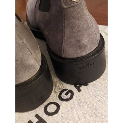 Hogan - Stivaletti da donna alla caviglia in pelle grigia - Italianfashionglam