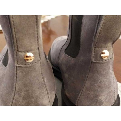 Hogan - Stivaletti da donna alla caviglia in pelle grigia - Italianfashionglam