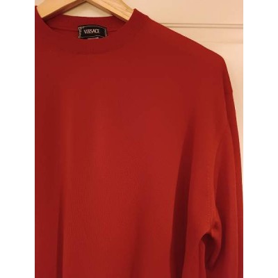 Versace - Pullover da uomo in lana seta e cashmere rosso - Italianfashionglam