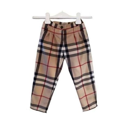 Burberry - Pantalone fashion bimba in lana check beige - Italianfashionglam