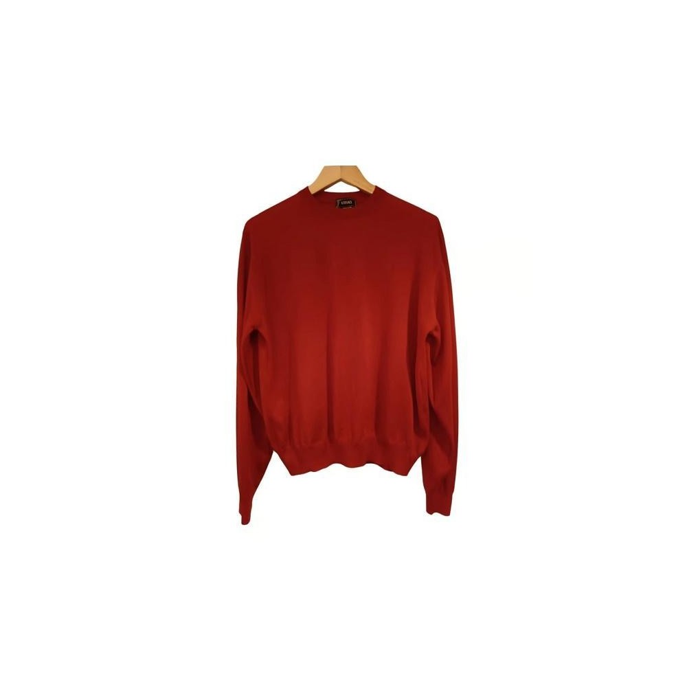 Versace - Pullover da uomo in lana seta e cashmere rosso - Italianfashionglam Versace - Pullover da uomo in lana seta e cashmere rosso - Italianfashionglam