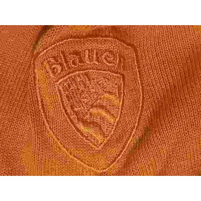 Blauer - Pullover da uomo in puro cotone color arancio - Italianfashionglam