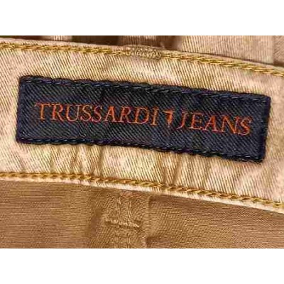 Trussardi - Jeans glam da uomo in cotone color cammello - Italianfashionglam