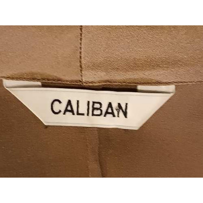 Caliban - Blusa glam in seta con ruches color cammello - Italianfashionglam