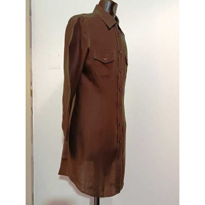 Max Mara - Dress lungo fashion in puro lino marrone - Italianfashionglam