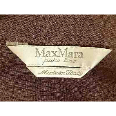 Max Mara - Dress lungo fashion in puro lino marrone - Italianfashionglam