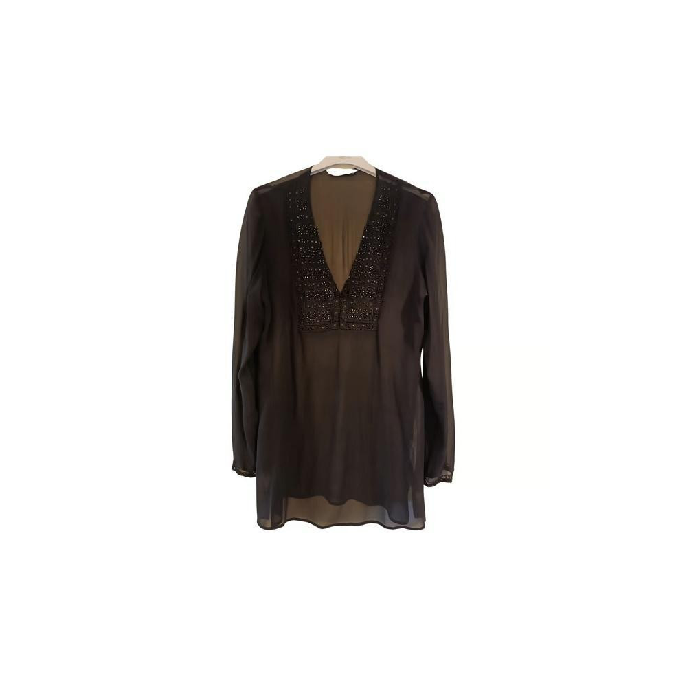 Laltramoda - Blusa chic in seta color nero con perline - Italianfashionglam Laltramoda - Blusa chic in seta color nero con perline - Italianfashionglam
