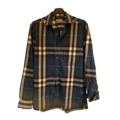 Burberry - Camicia glam da uomo in cotone check blu - Italianfashionglam