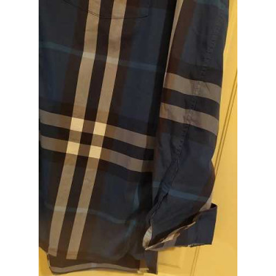 Burberry - Camicia glam da uomo in cotone check blu - Italianfashionglam